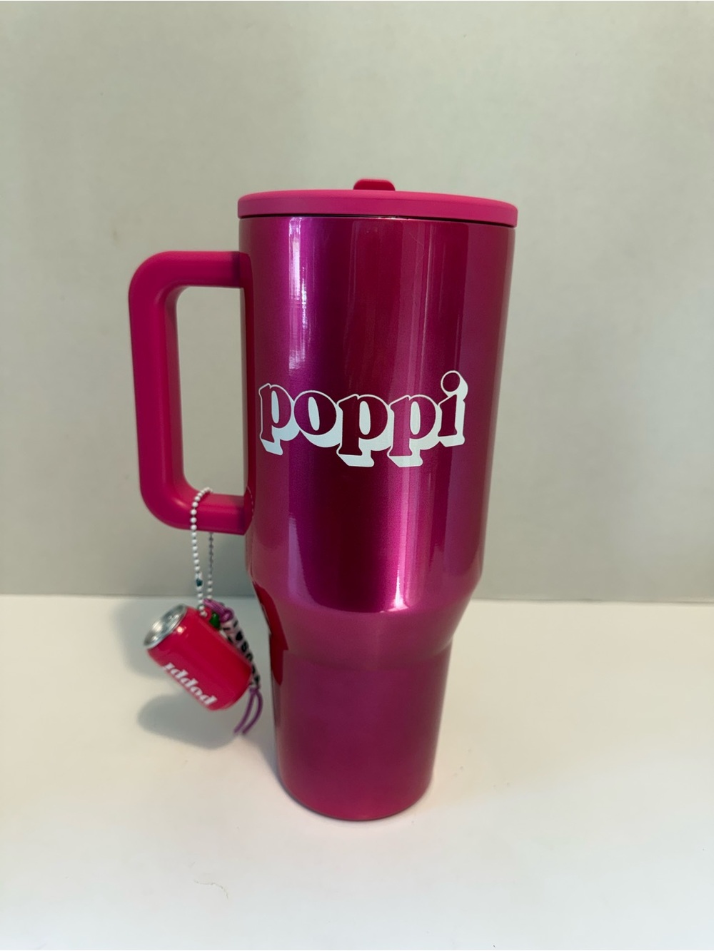 Limited edition Poppi for HydroJug Traveler 40oz Pink Insulated Tumbler charms